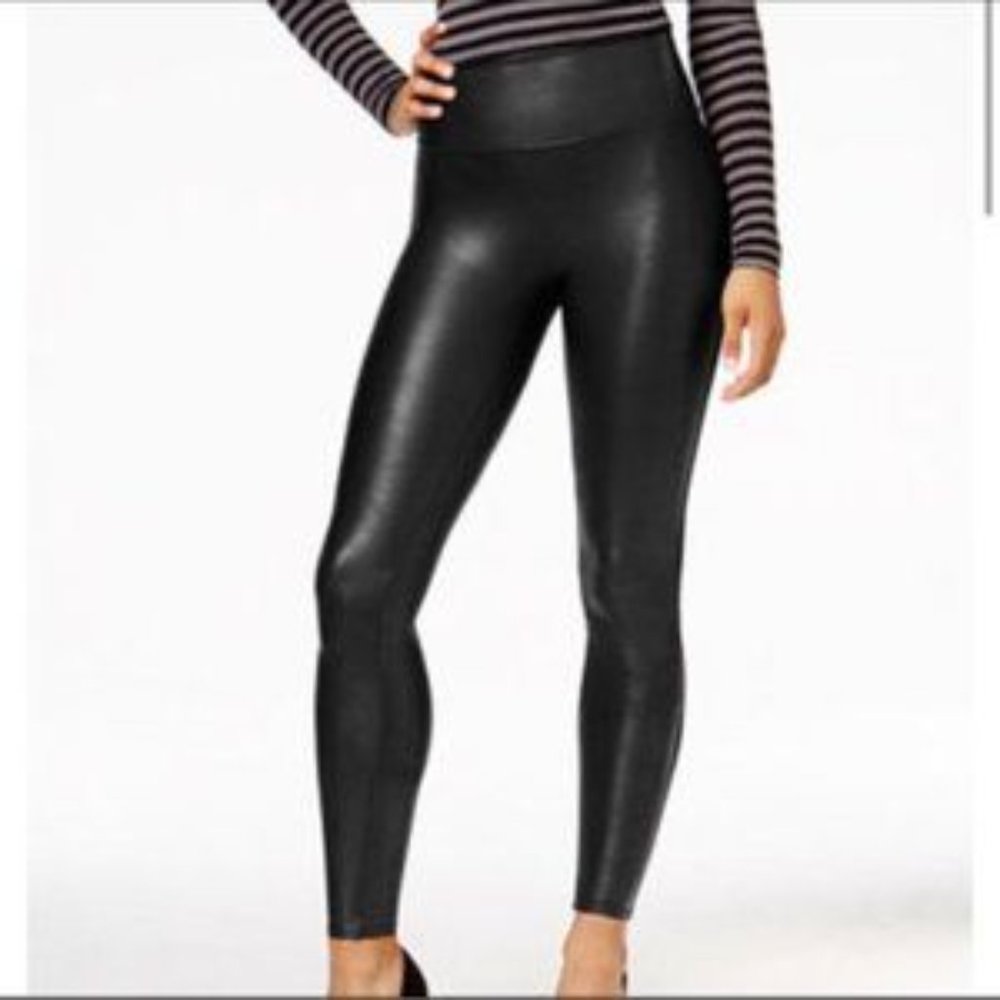 Stella Luce Faux Leather Black Leggings